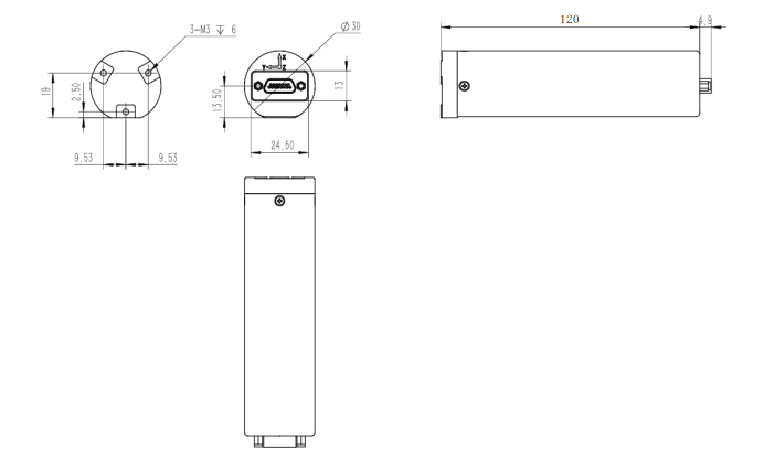 Dimensional Drawing Of North Seeking Mems Imu For Gyro Tools